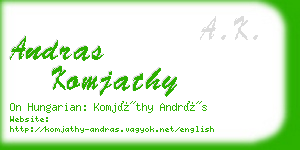 andras komjathy business card